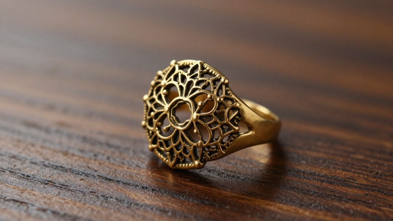 Vintage gold filigree ring