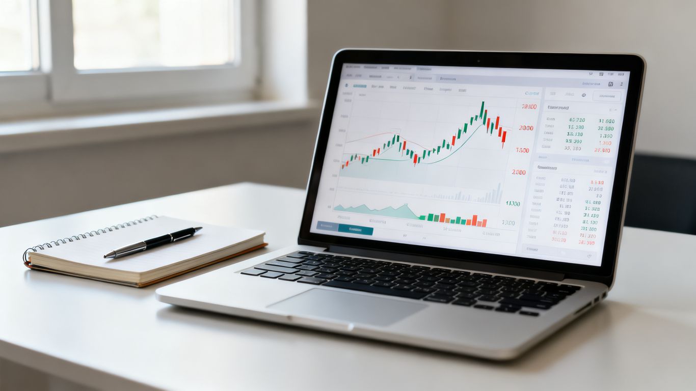 Currency exchange setting with a trader reviewing price movement