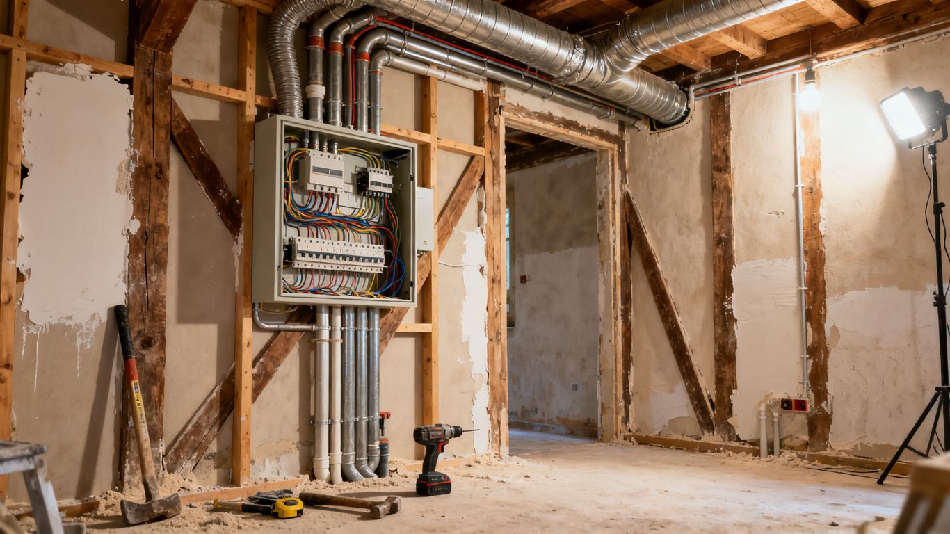 Tableau électrique et réseaux techniques en rénovation