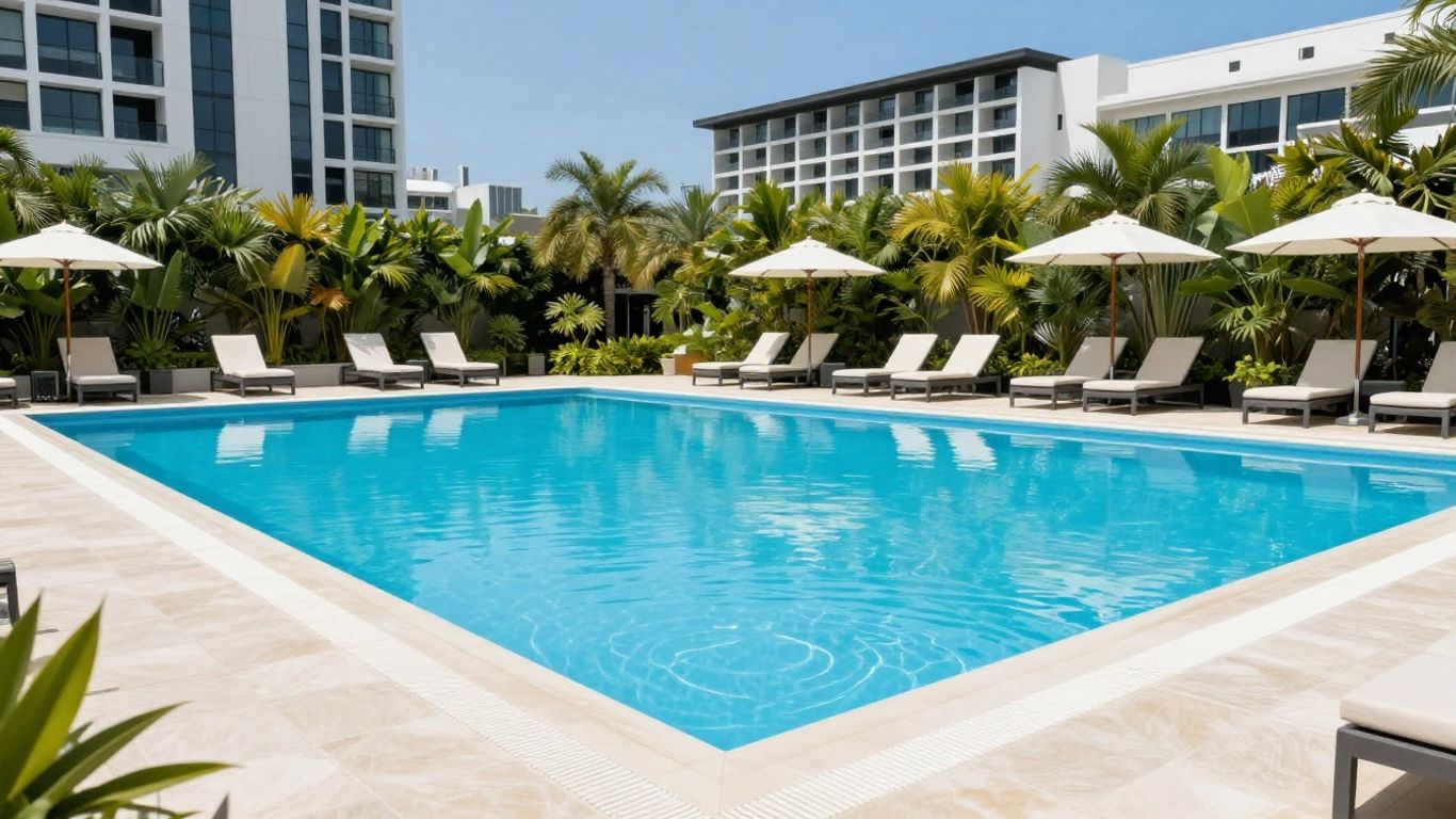 Outdoor pool and recreation area
