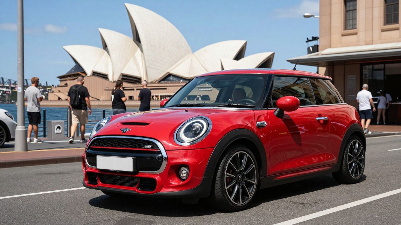 Red Mini Cooper JCW parked in Sydney