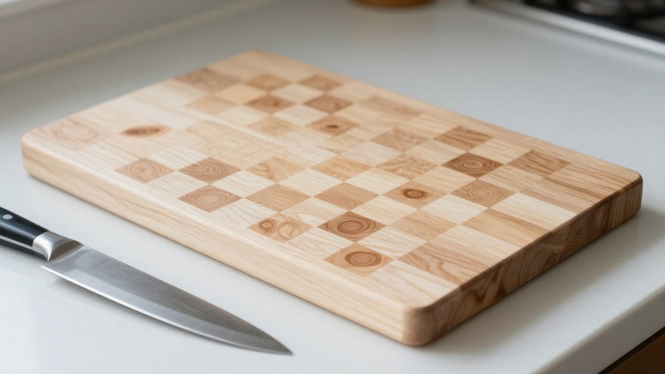 End-grain maple board with square blocks