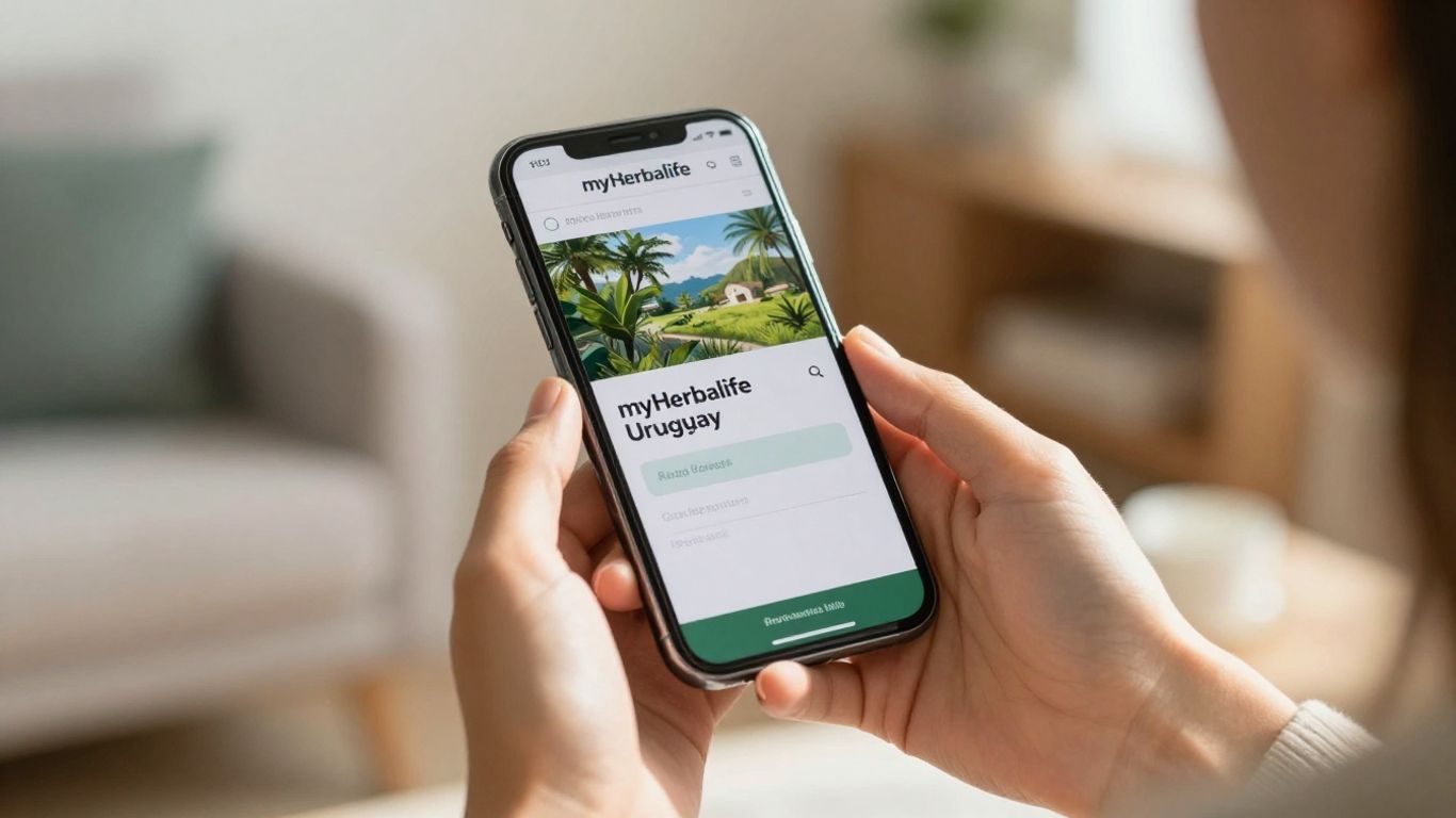Herbalife Uruguay login screen on a smartphone.