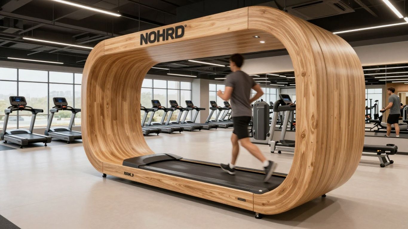 Modern gym with NOHRD Sprintbok treadmill in use