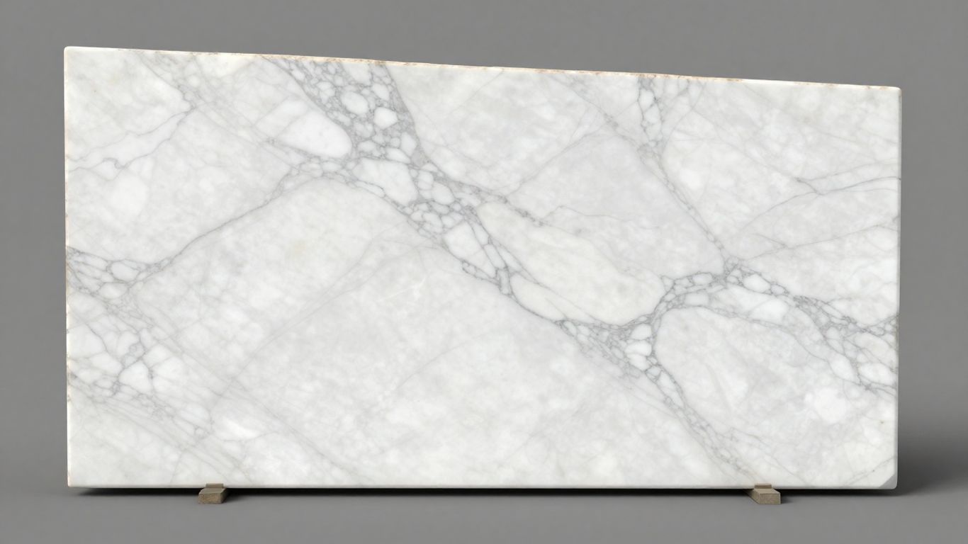 Sketch of Carrara white marble slab with grey veins.