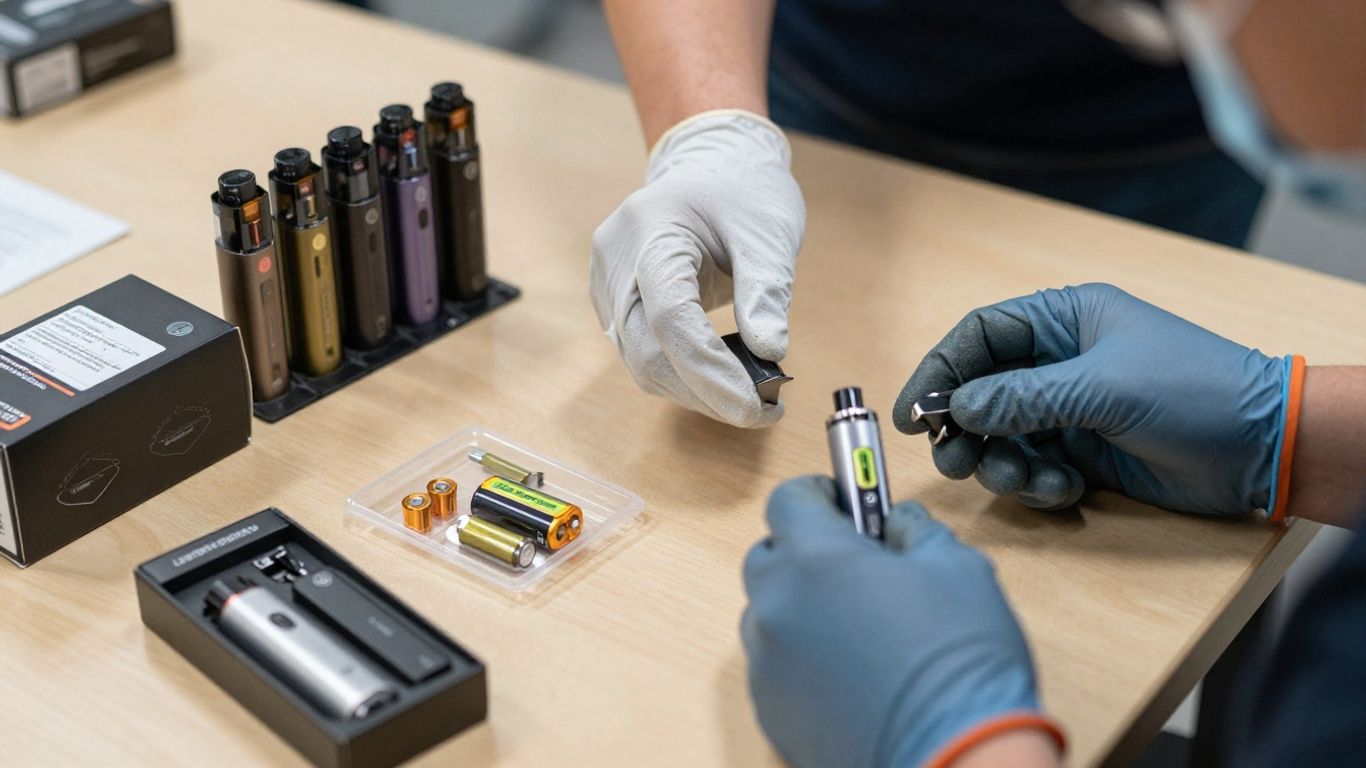 Packaged vape devices ready for carrier review