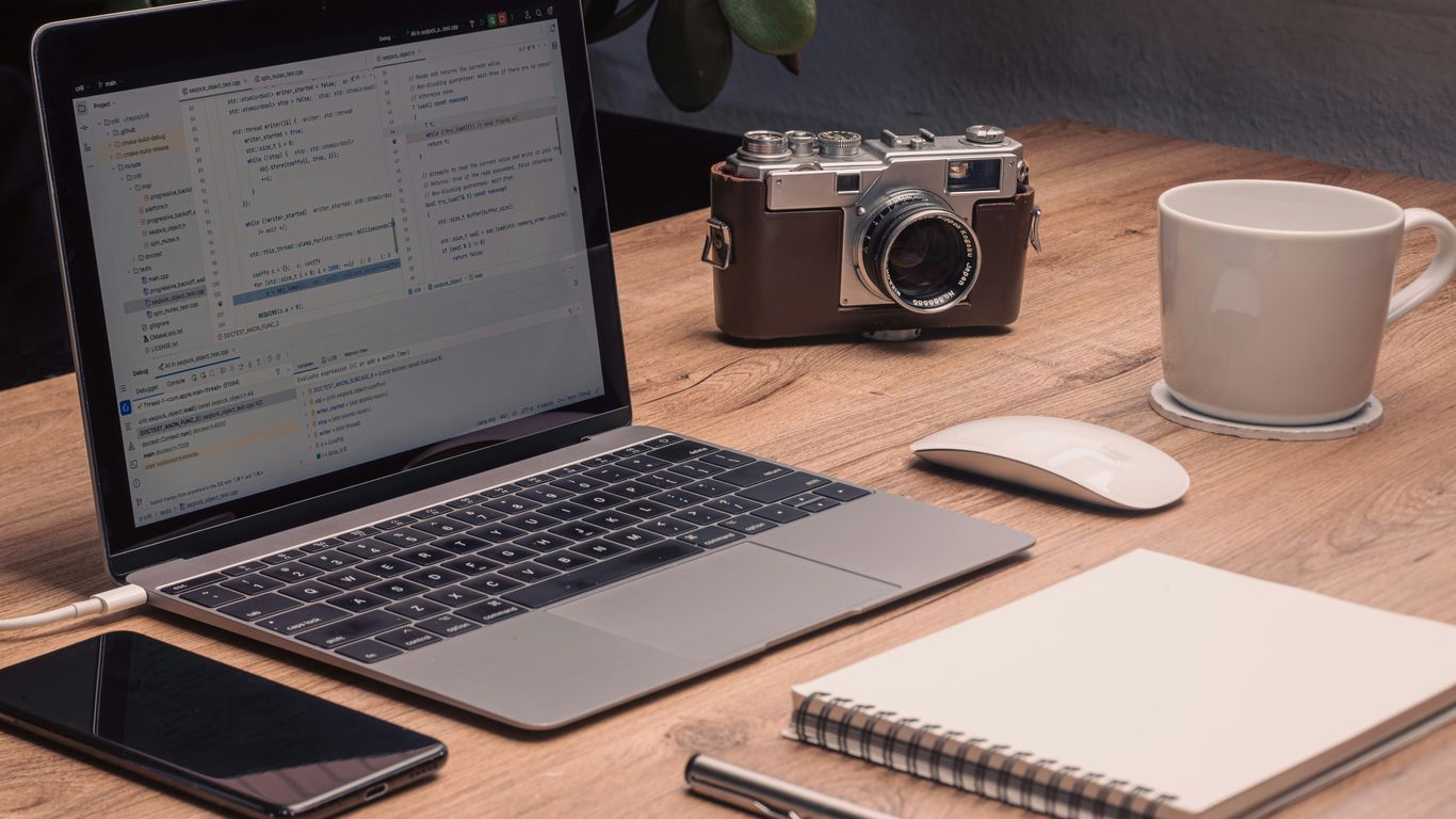 Professional workspace with modern business tools