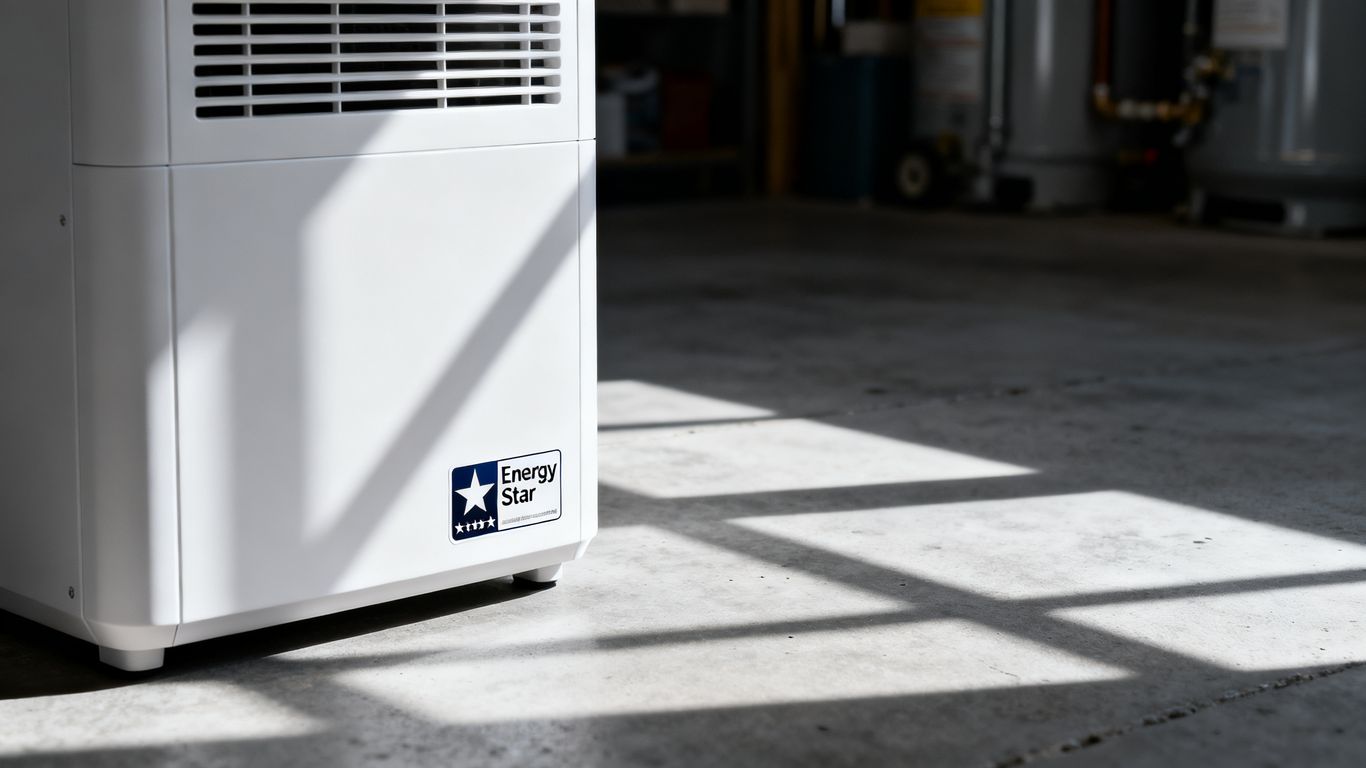 A high-efficiency climate appliance near a window