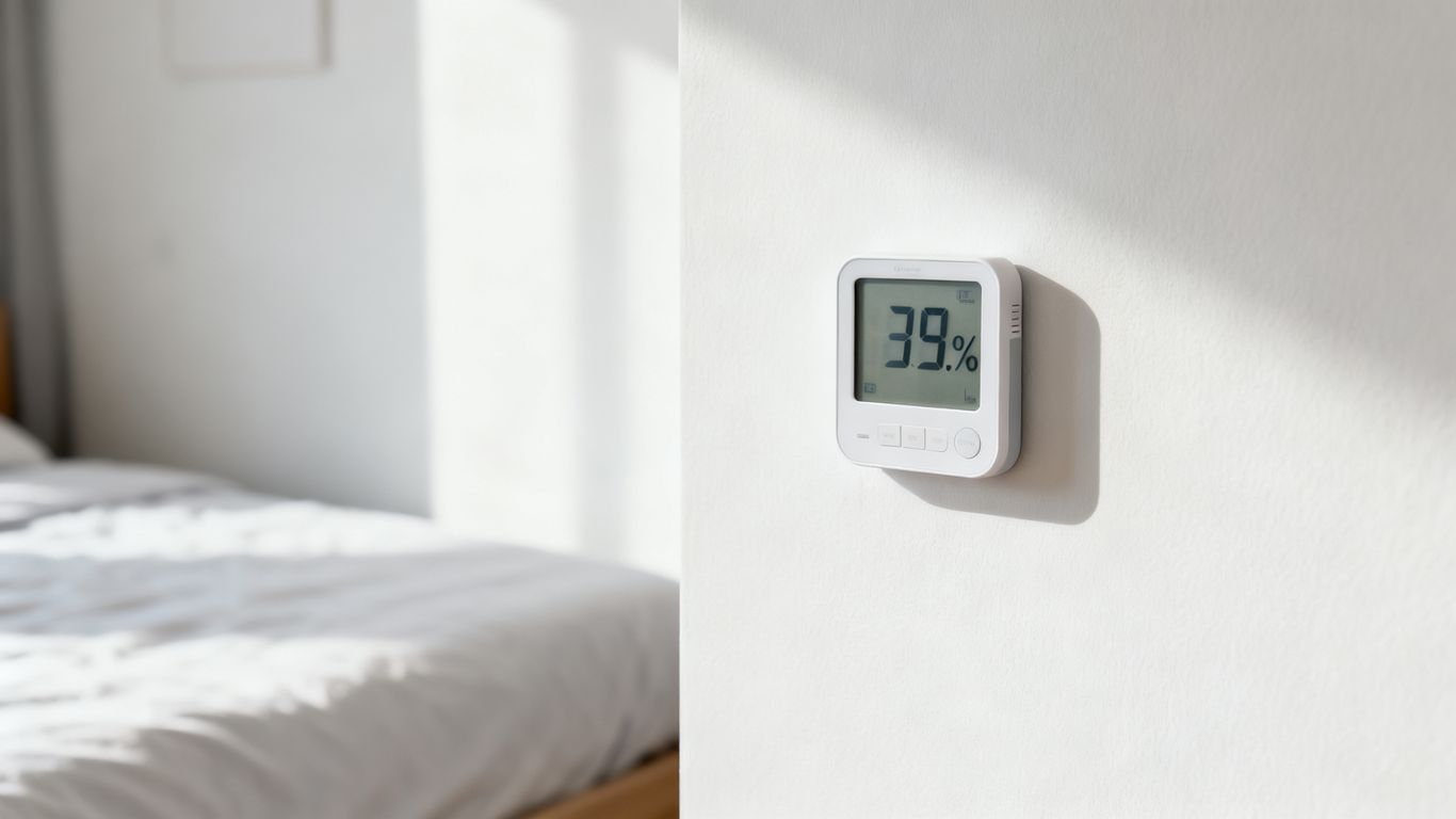 Environmental humidity monitor on a wall
