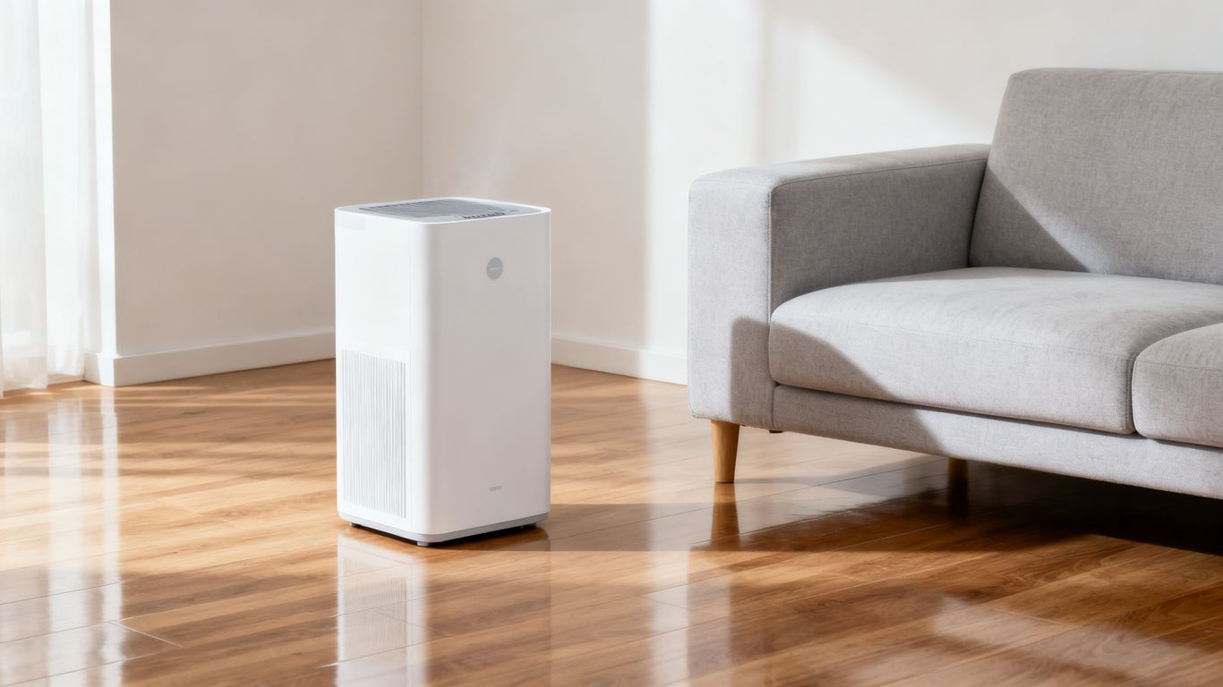 A home dehumidifier in a living room