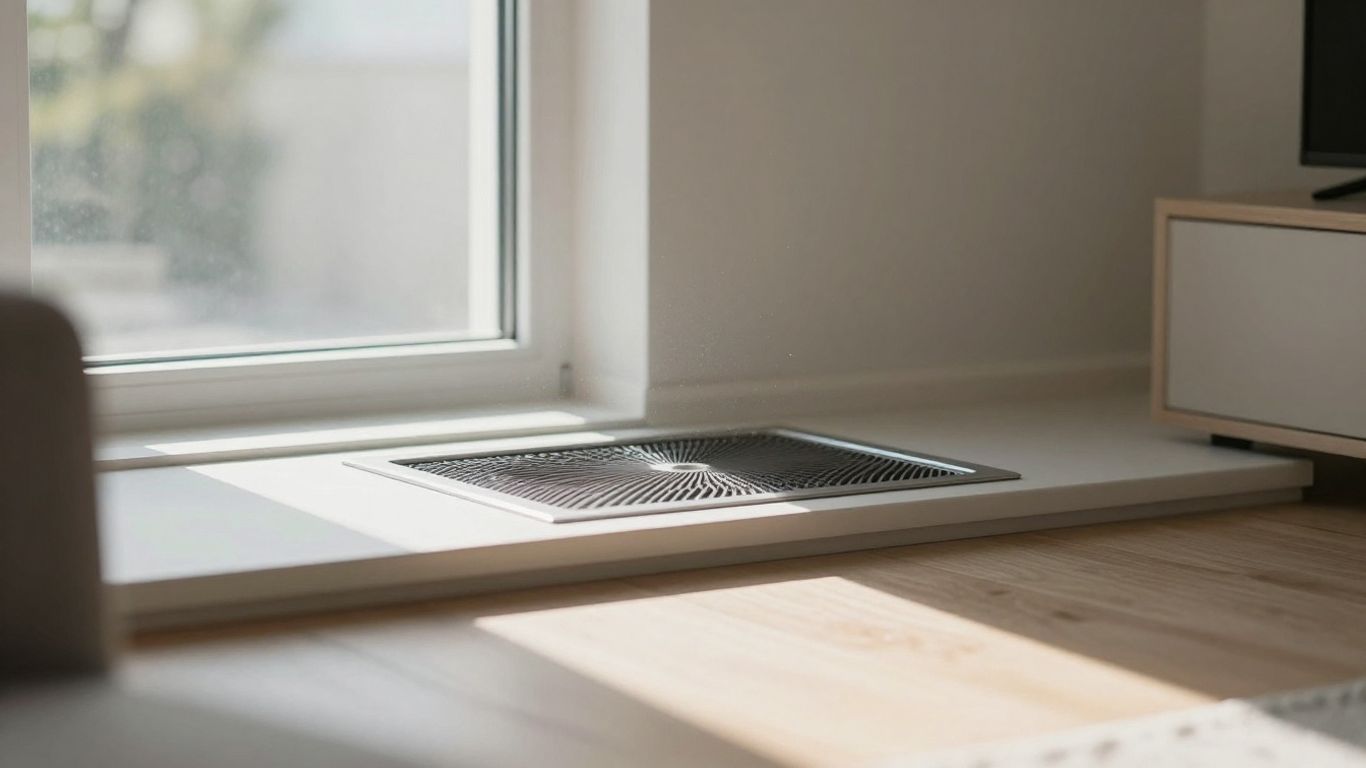 Clean air vent in a bright, modern living room.