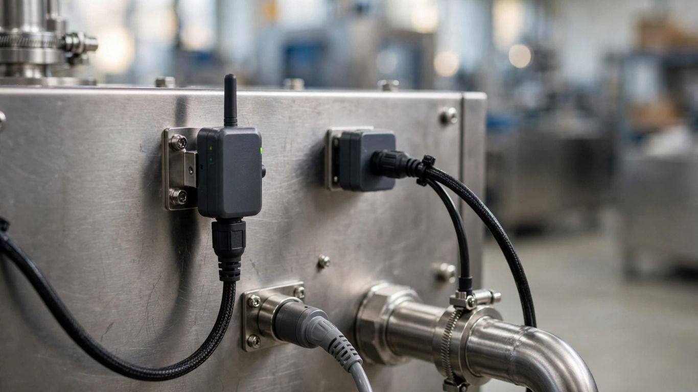 Sensores conectados en una instalación industrial