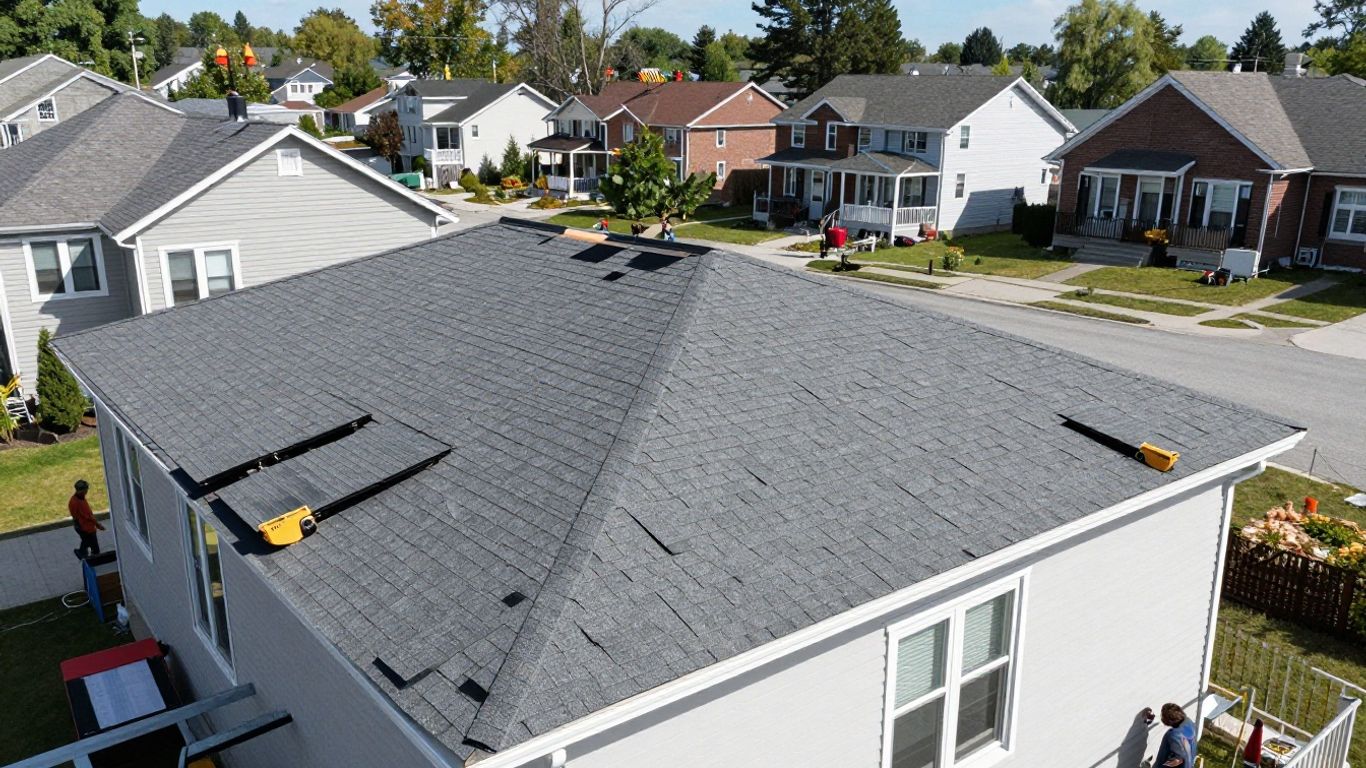 Oakville home roof replacement in progress.