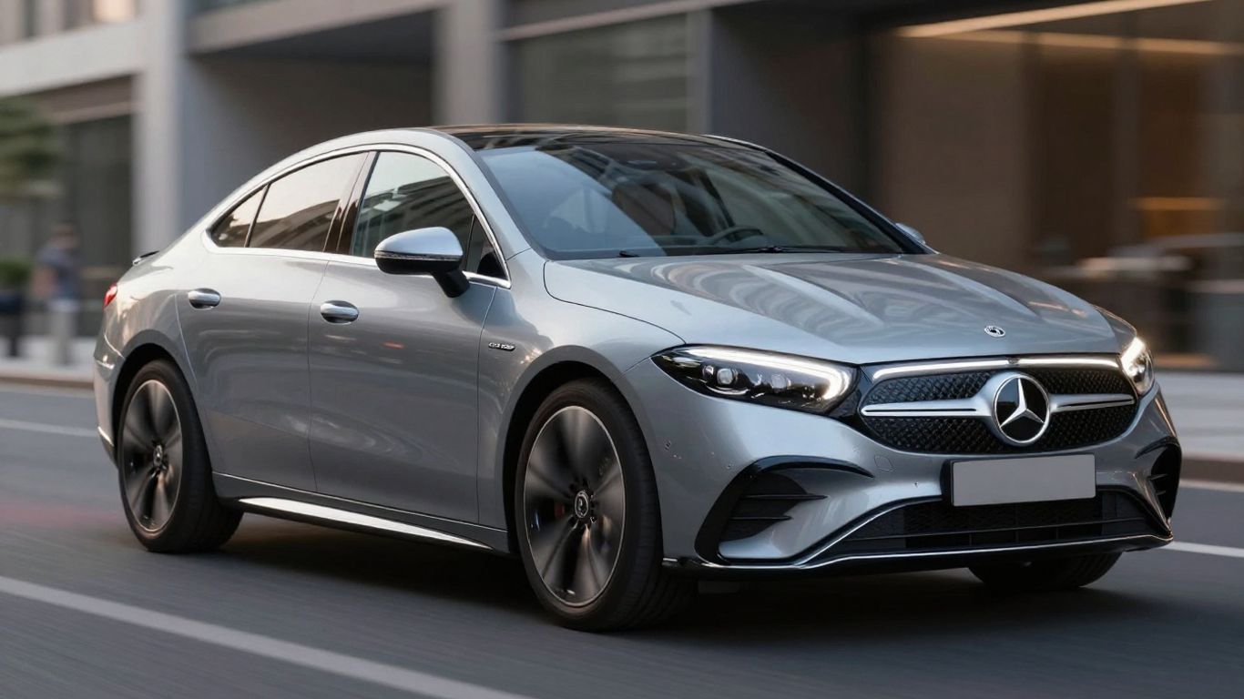 Mercedes-Benz CLA Elektroauto fährt auf Straße