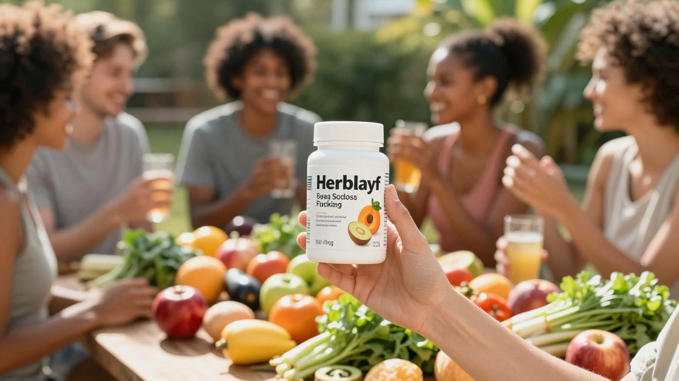 Herblayf products and healthy lifestyle activities.