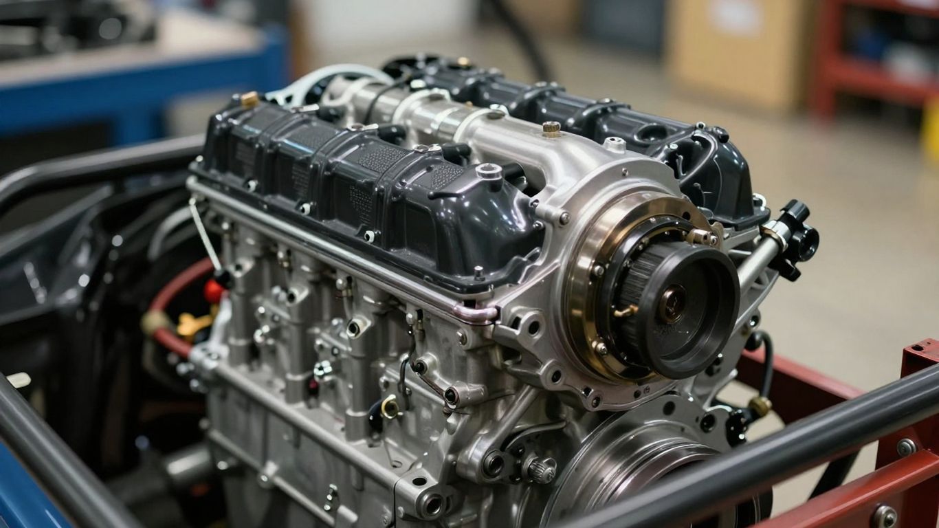 Powerful 4x4 engine close-up