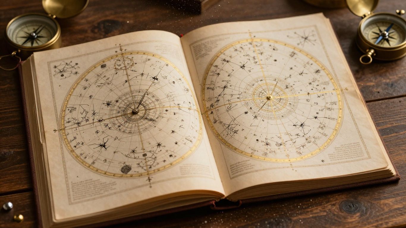 A star map visual showing zodiac alignment