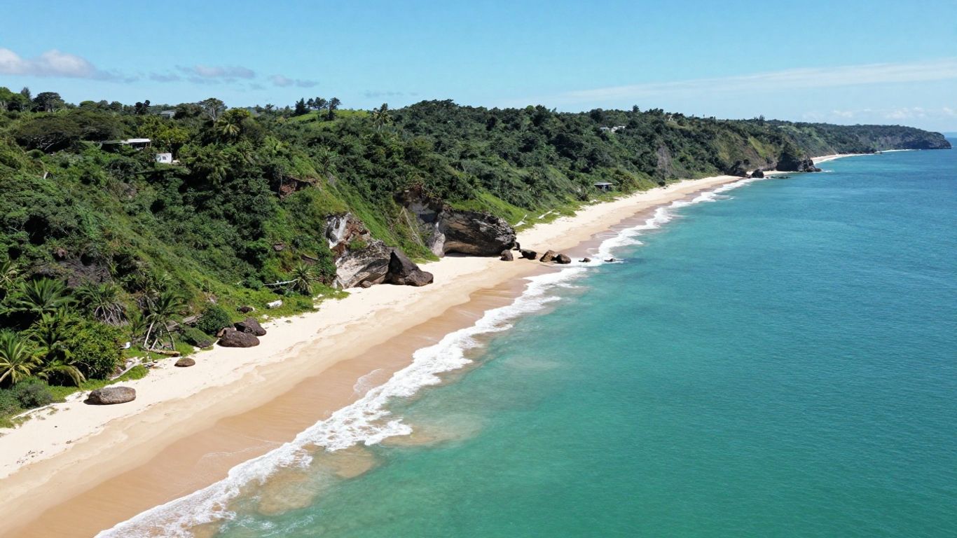 Drone capturing stunning aerial coastal views.