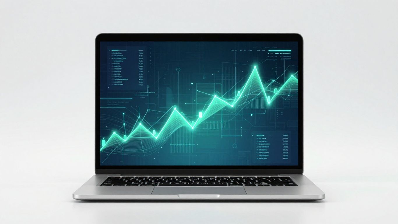 Pionex AI trading bot interface on a laptop screen.