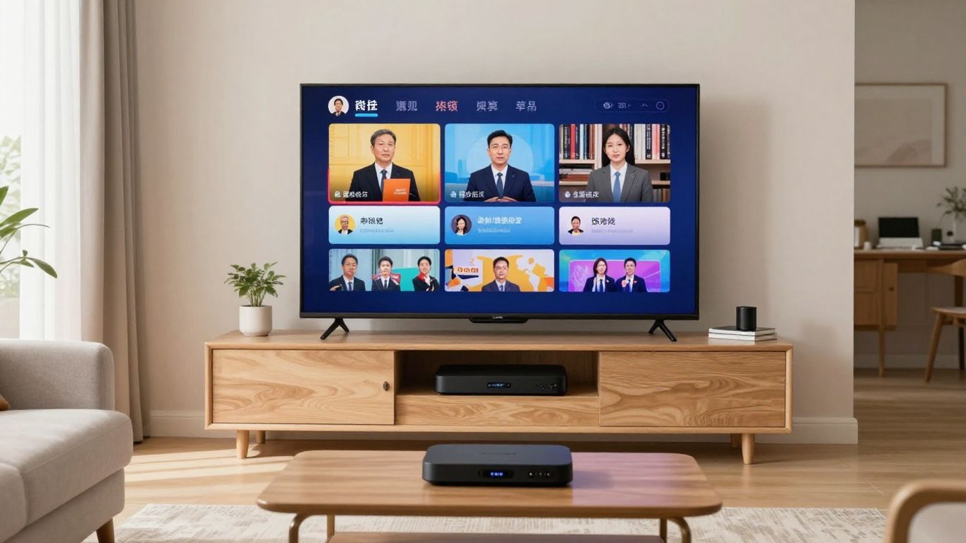 A living room television streaming legitimate channels