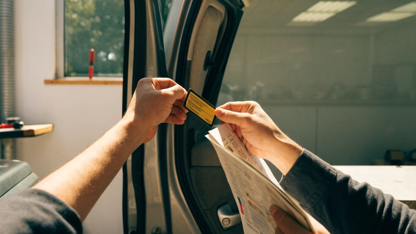 Vehicle identification details beside a parts catalogue