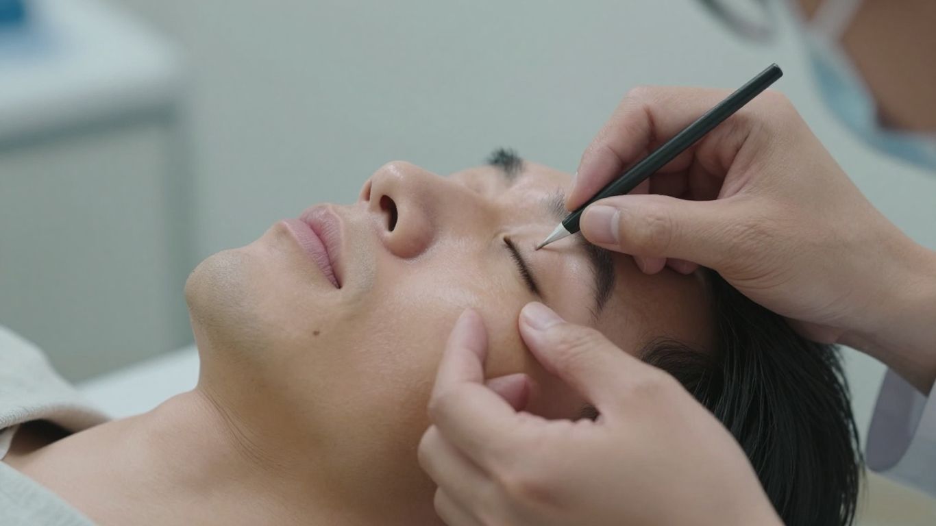 Neurologist examining patient's cranial nerves.