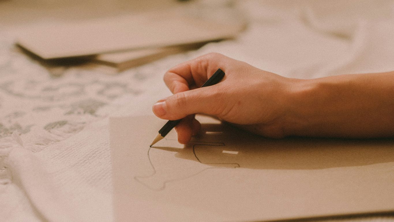 Hand drawing with fine markers