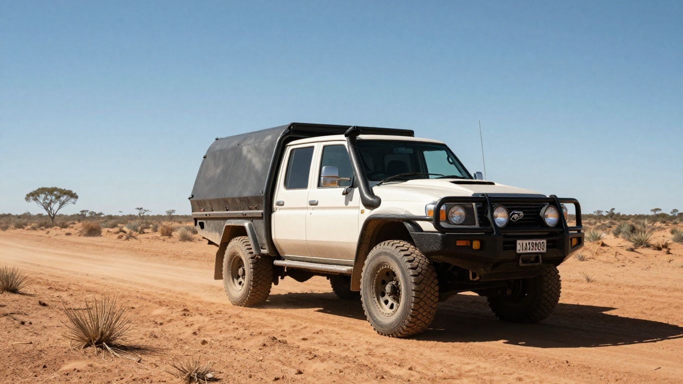 Off-road truck in remote Australian outback