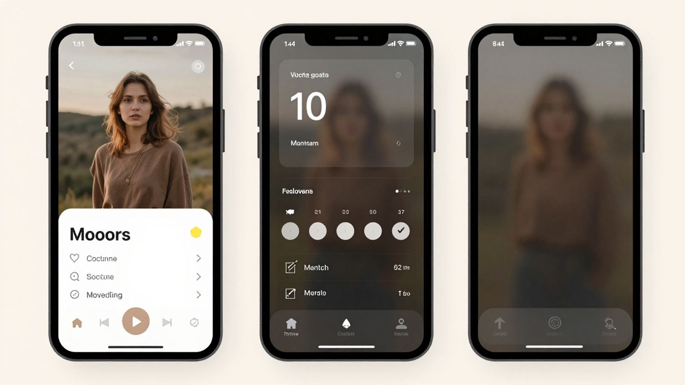 Interface design across AI wellness apps