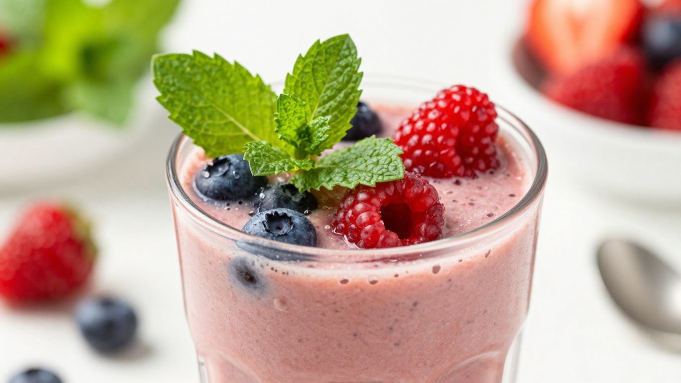 Herbalife Formula 1 shake with berries and mint