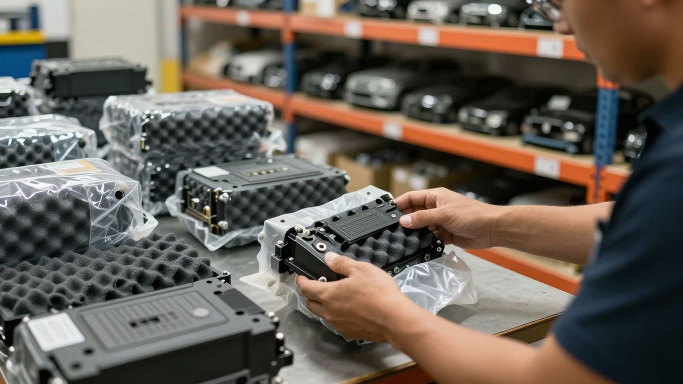 Automotive parts supplier preparing ECU shipment