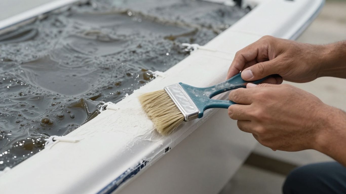 Repareren van scheuren en gaten in een polyester boot.