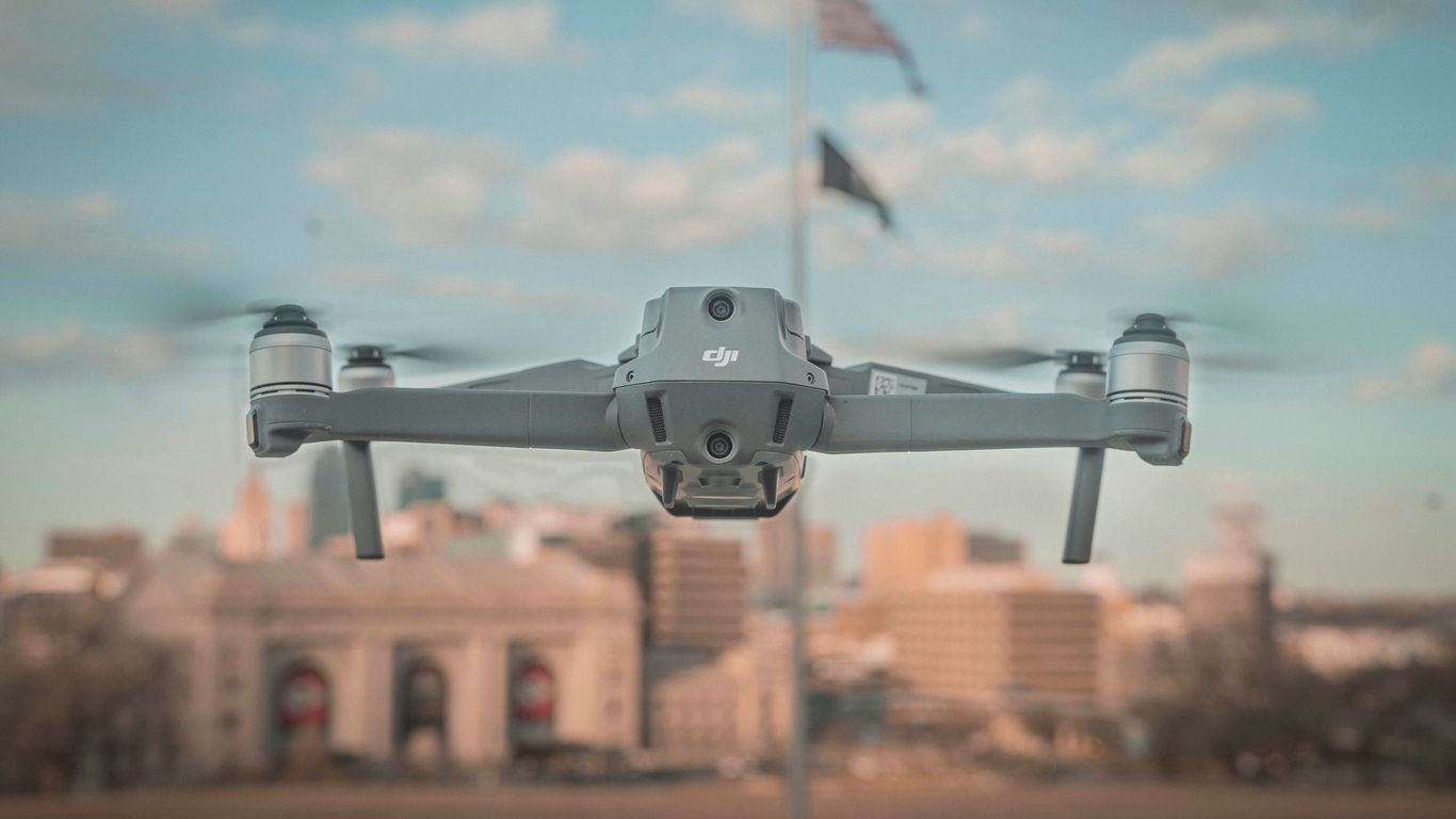 gray flying drone in macro photography