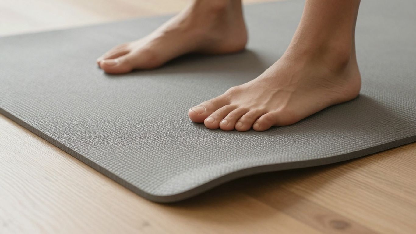 Close view of textured yoga mat surface