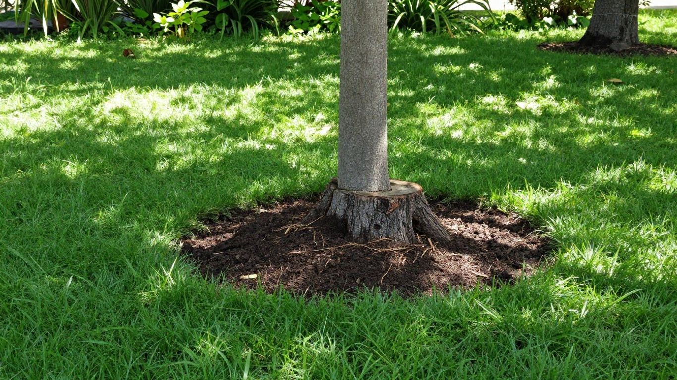Cleaned yard after stump grinding, safe and beautiful.