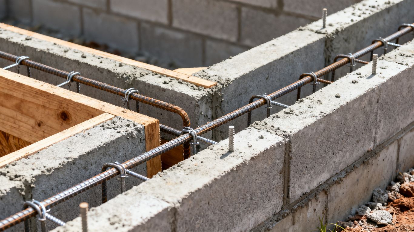 Georgia home construction footings and foundation walls.