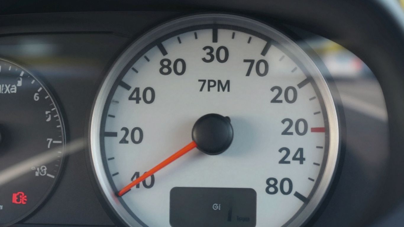 Speedometer showing 80 in a 70 zone