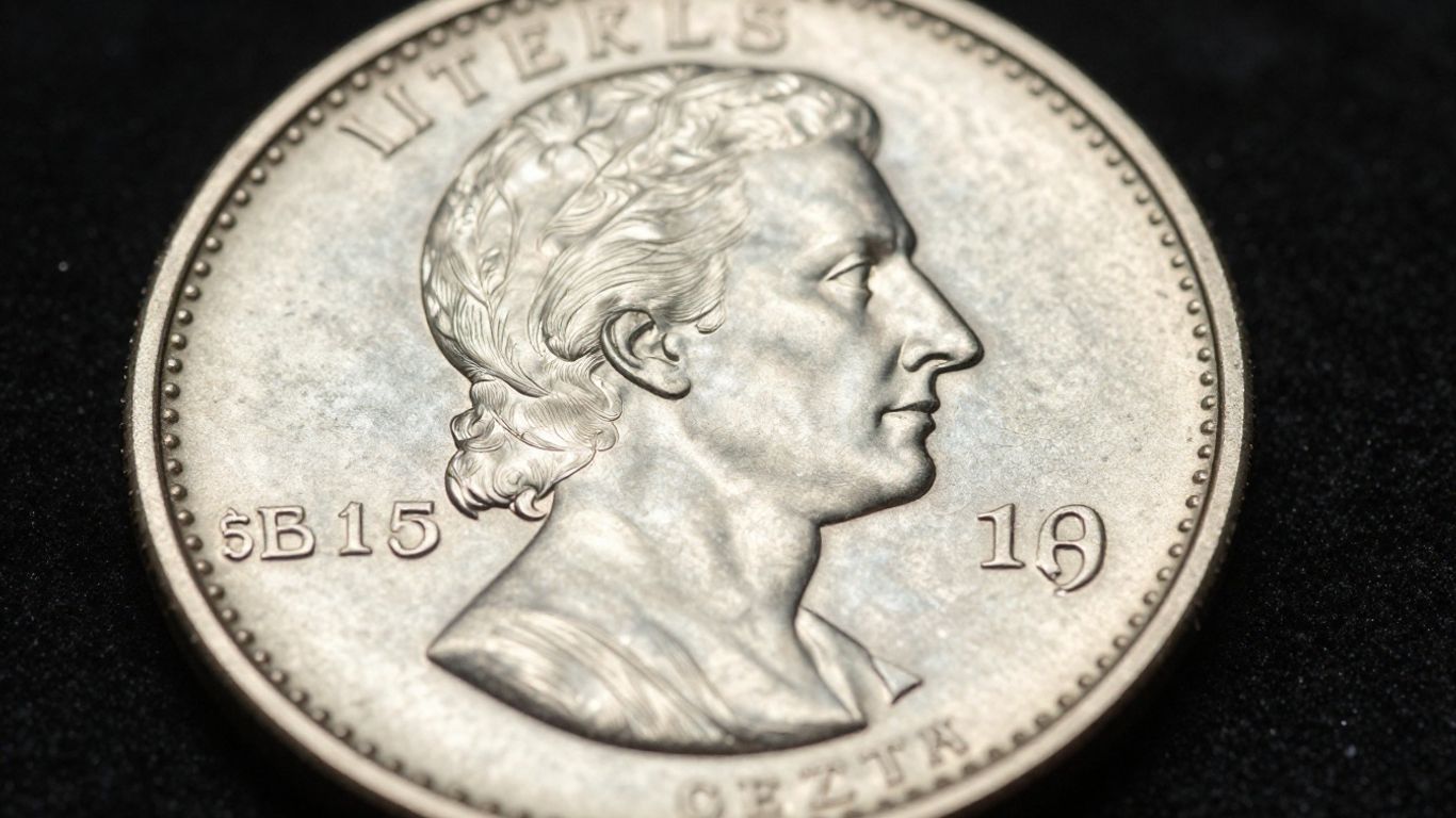 A closeup of a rare misprinted coin edge