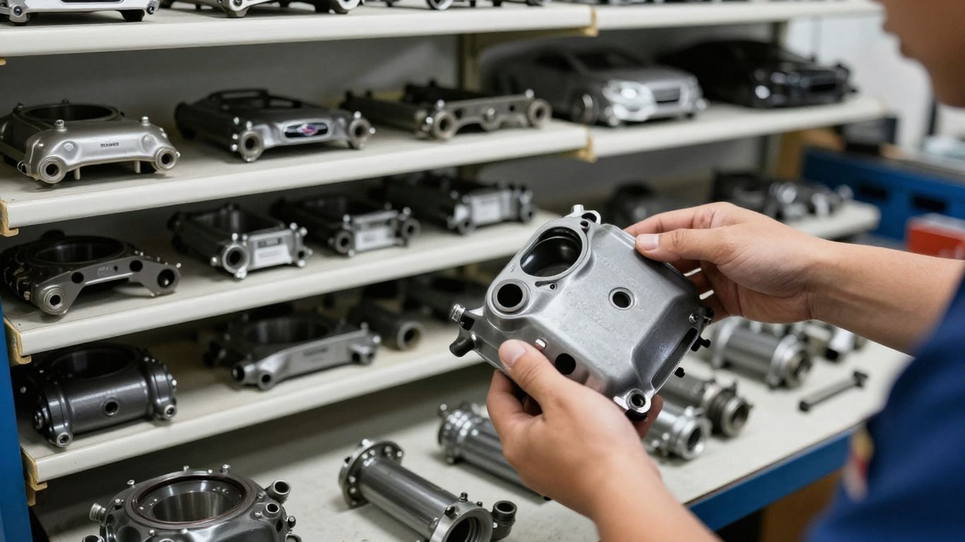 Subaru Liberty car parts in a workshop