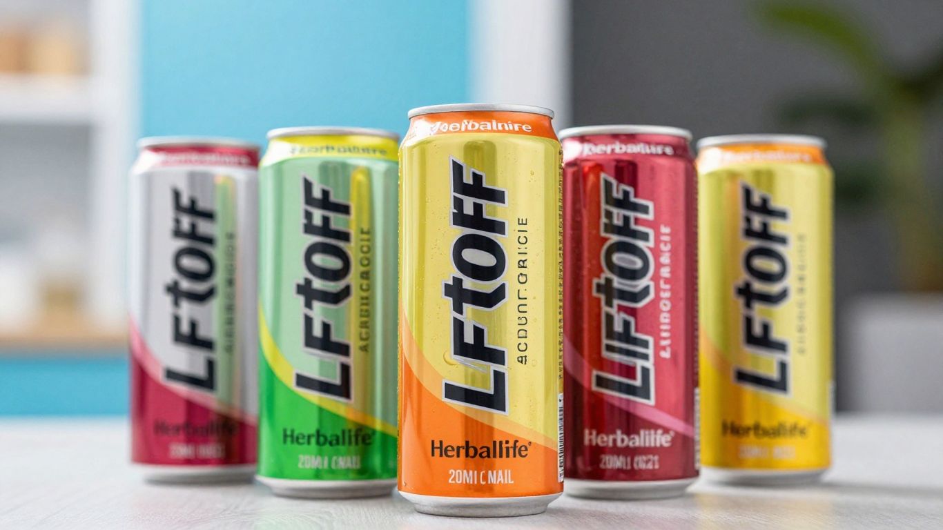 Herbalife Liftoff energy drink cans