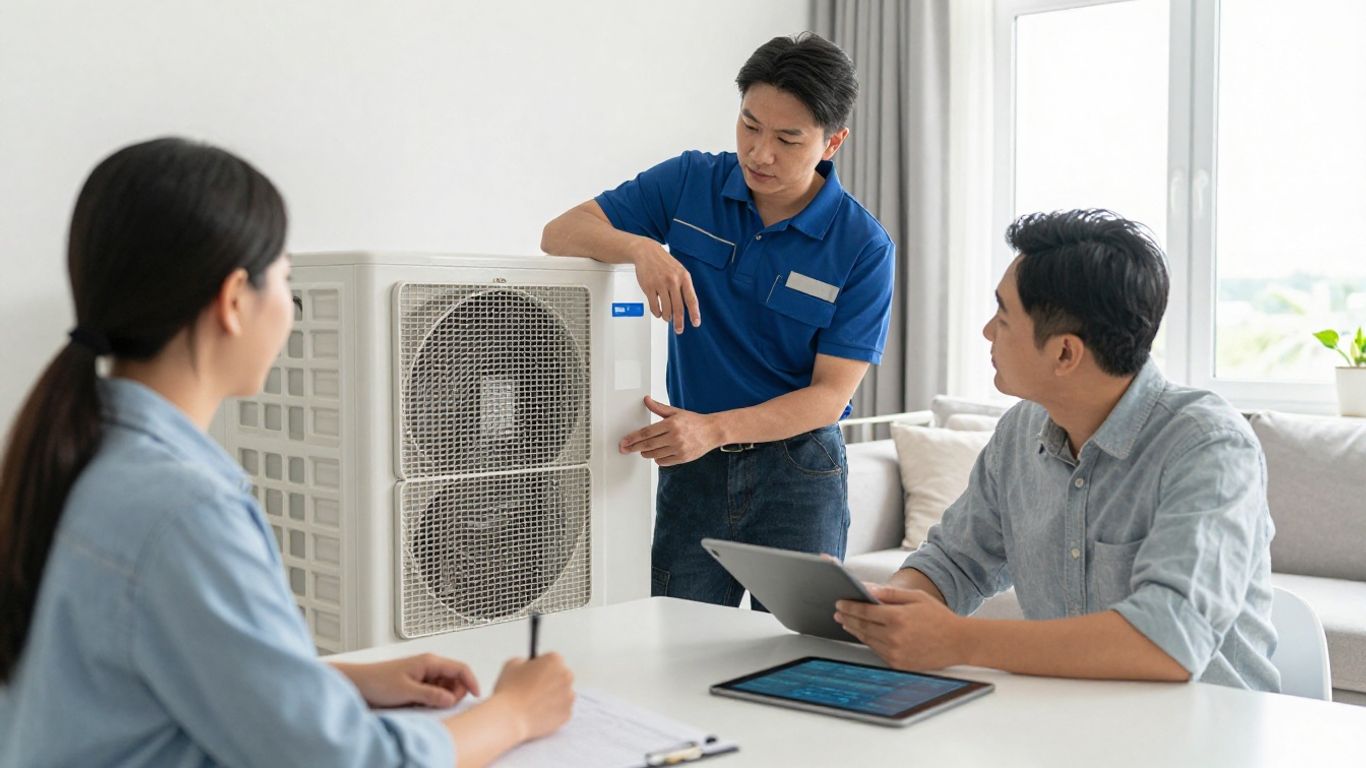 Homeowner reviewing custom HVAC installation cost estimates