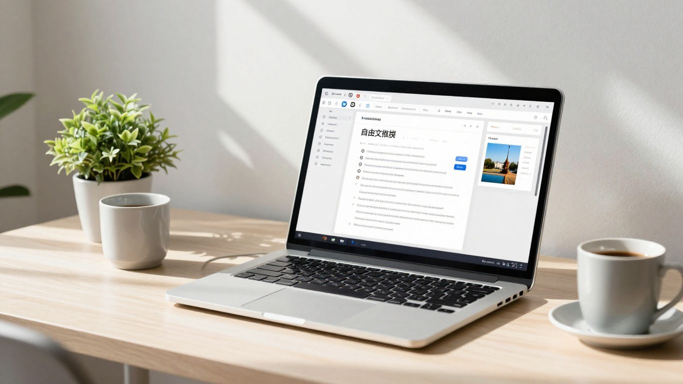 Digital tools on a laptop screen
