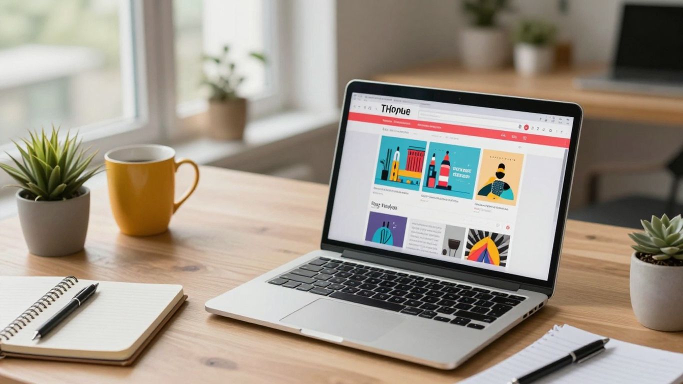 Inspirerende blog werkplek met laptop en notitieboek