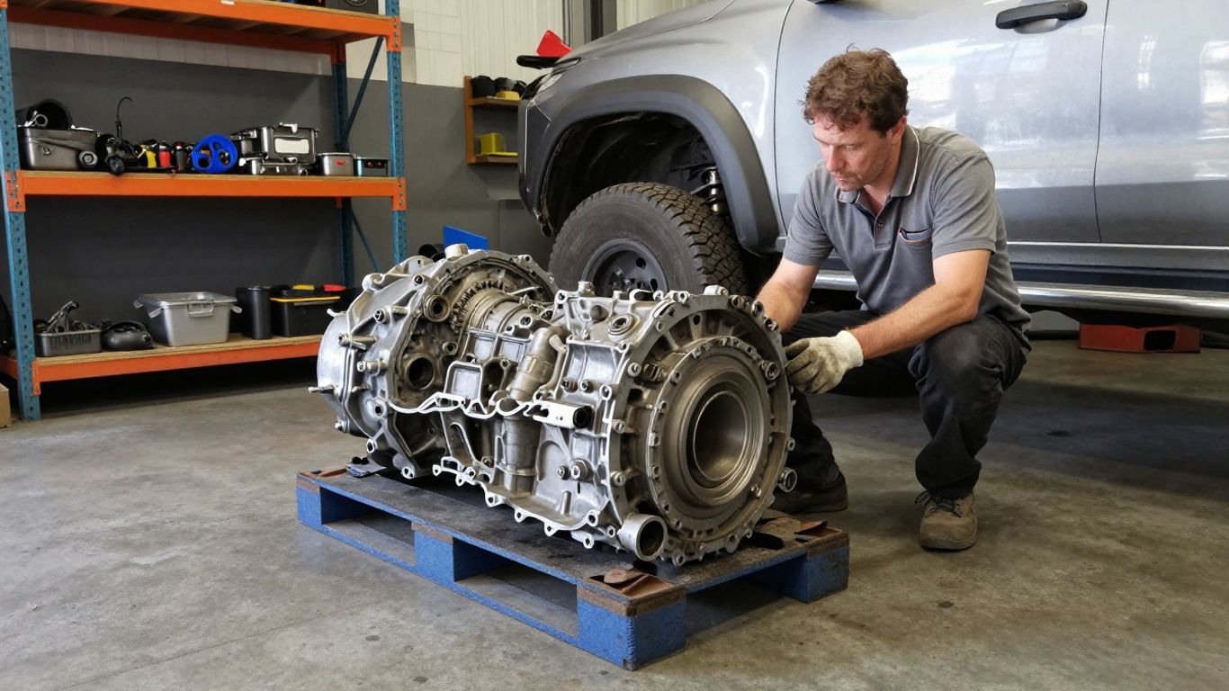 Used Mitsubishi Triton gearbox in Brisbane workshop