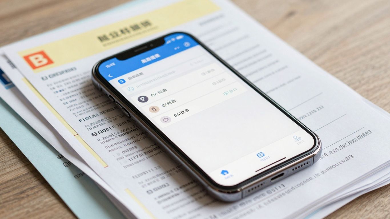 Smartphone scanning receipts for digital organization.