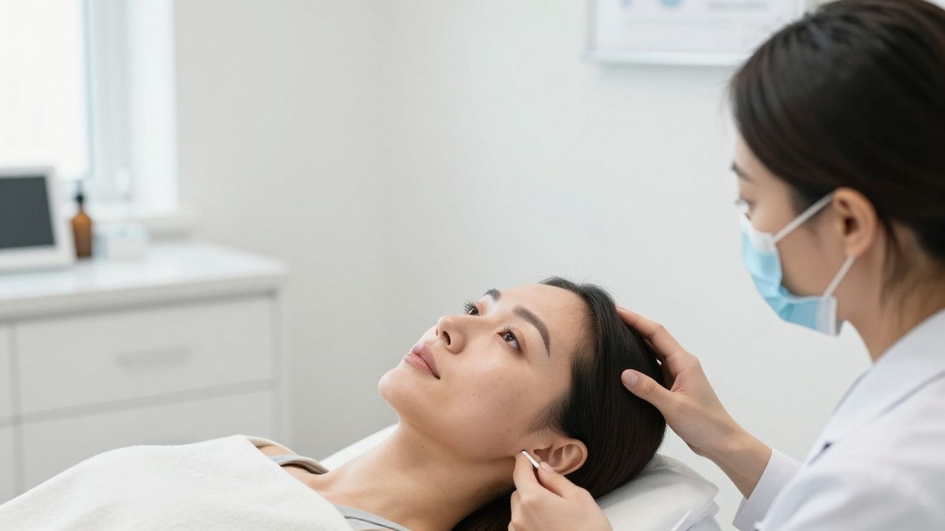 Paciente em consulta pré-operatória para blefaroplastia
