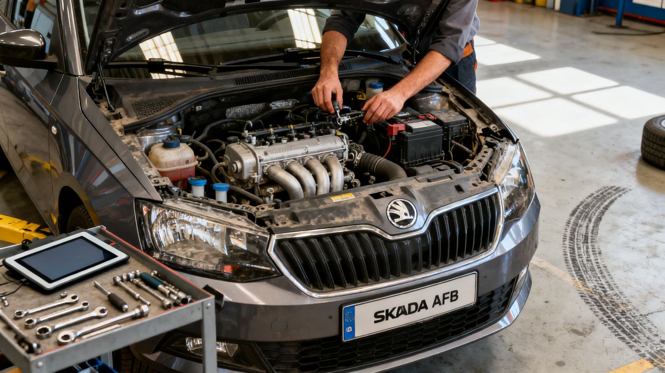 Skoda Fabia bei technischer Gebrauchtwagenprüfung