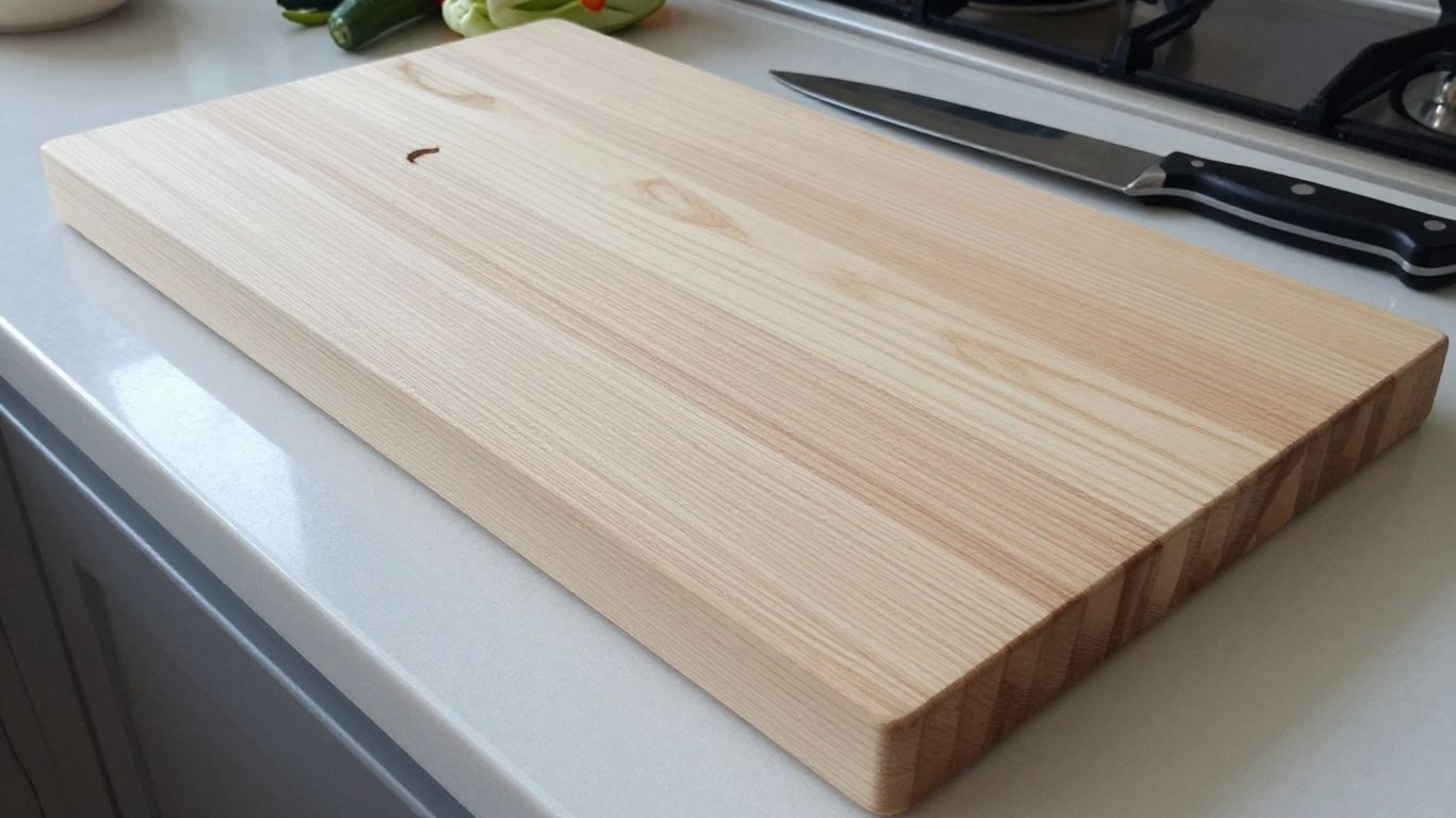 Spalted maple end grain board on kitchen counter