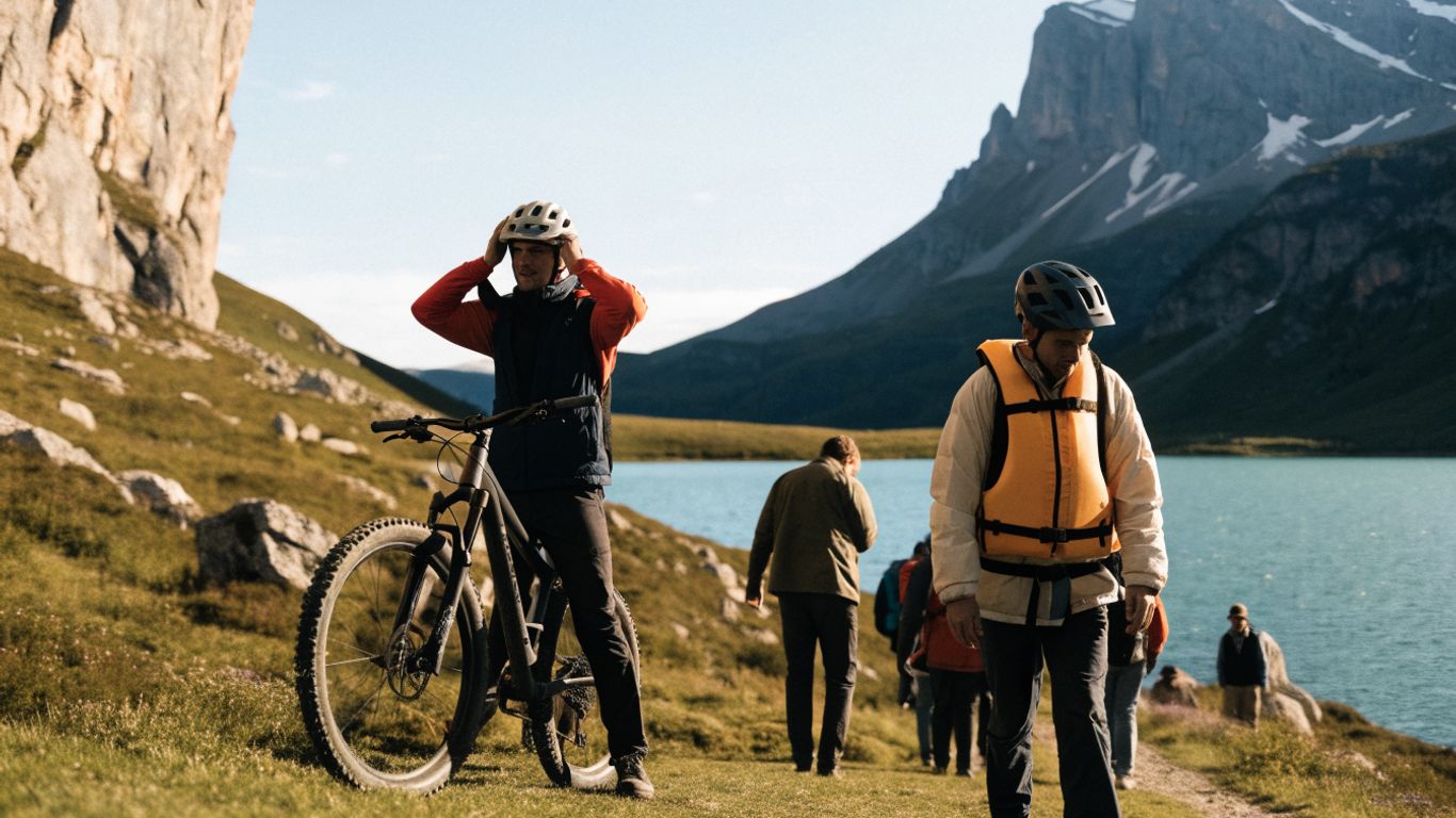 Deportistas se preparan para una aventura al aire libre