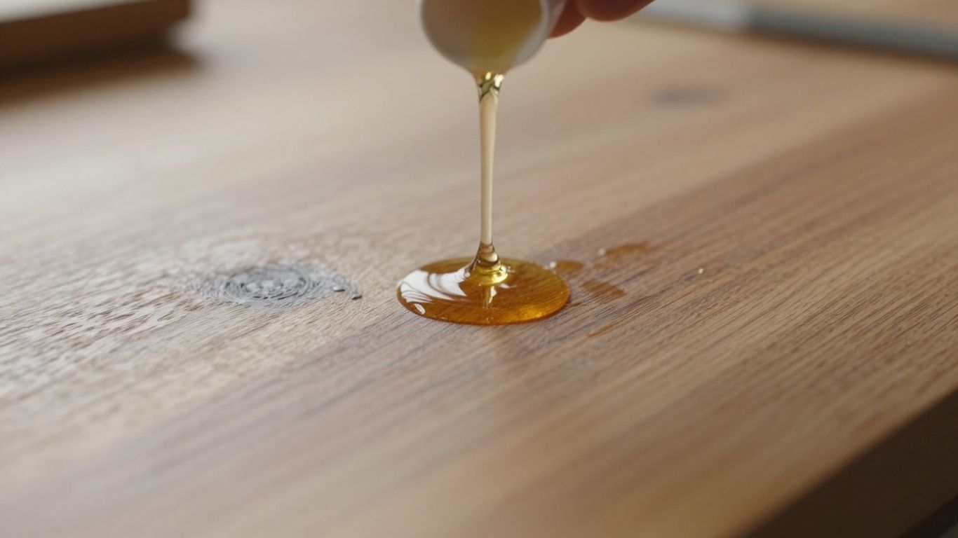 Wood worktop receiving natural oil treatment.